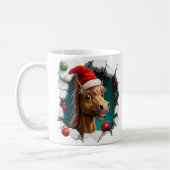 Festive Christmas Featuring Cheerful Horse Design コーヒーマグカップ (左)