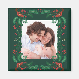 Festive Christmas Floral Frame Magnet マグネット
