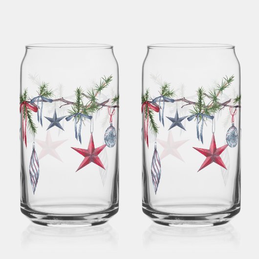 Festive Christmas Garland: Holiday Cheer Drinkware ガラス缶 (正面)