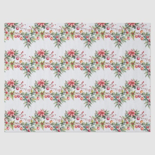 Festive Christmas Garland in Watercolor 薄葉紙 (正面)