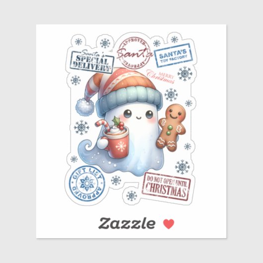 Festive Christmas Ghost Sticker シール (シート)