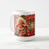 Festive Christmas Gingerbread コーヒーマグカップ (正面左)