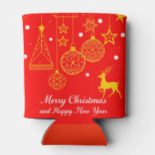 Festive Christmas Graphic With Ornaments 缶クーラー (裏面)