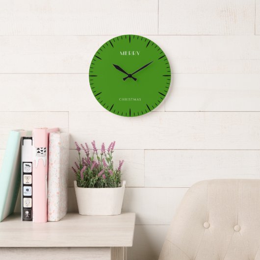 Festive Christmas Green Oversized Wall Clock ラージ壁時計 (読書スペース)