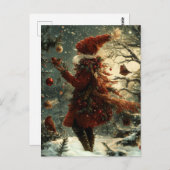 Festive Christmas Greeting nostalgic Santa Claus ポストカード (正面/裏面)