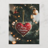 Festive Christmas Greeting with Heart ポストカード (正面)