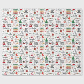 Festive Christmas– Holiday Phrases & Icons ラッピングペーパー (フラット)