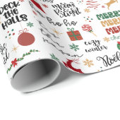 Festive Christmas– Holiday Phrases & Icons ラッピングペーパー (ロールコーナー)
