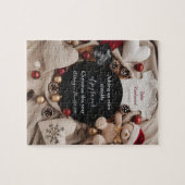 festive Christmas holiday Pregnancy Announcement ジグソーパズル (横)