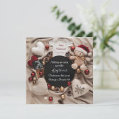 festive Christmas holiday Pregnancy Announcement 招待状 (スタンド正面)