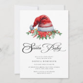 Festive Christmas Holiday Santa Baby Shower 招待状 (正面)