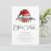 Festive Christmas Holiday Santa Baby Shower 招待状 (スタンド正面)