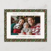 Festive Christmas Holly Holiday Photo Postcard シーズンポストカード (正面)