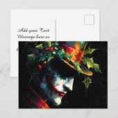 Festive Christmas Joker Portrait シーズンポストカード (正面/裏面)