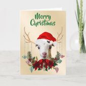 Festive Christmas LaMancha Goat Kid カード (正面)