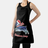 Festive Christmas Leaping Dog | Cute Puppy Santa  エプロン (インサイチュ)