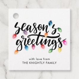 Festive Christmas Lights Seasons Greetings Name フェイバータグ