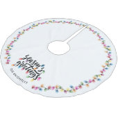 Festive Christmas Lights Seasons Greetings Name ブラッシュドポリエステルツリースカート (アングル)