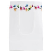 Festive Christmas Lights Seasons Greetings Name ミディアムペーパーバッグ (裏面)