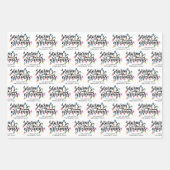 Festive Christmas Lights Seasons Greetings Name ラッピングペーパーシート (正面)