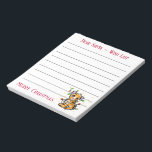 Festive Christmas lion, Santa’s wish list  Note ノートパッド<br><div class="desc">Happy Holidays! cute holiday tiger cub with Holly wreath ! ( original artwork) -Santa wish list / holiday do list stationary
 - customizable! Change or add your own text!</div>