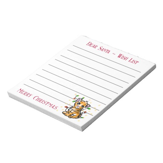 Festive Christmas lion, Santa’s wish list  Note ノートパッド (回転)