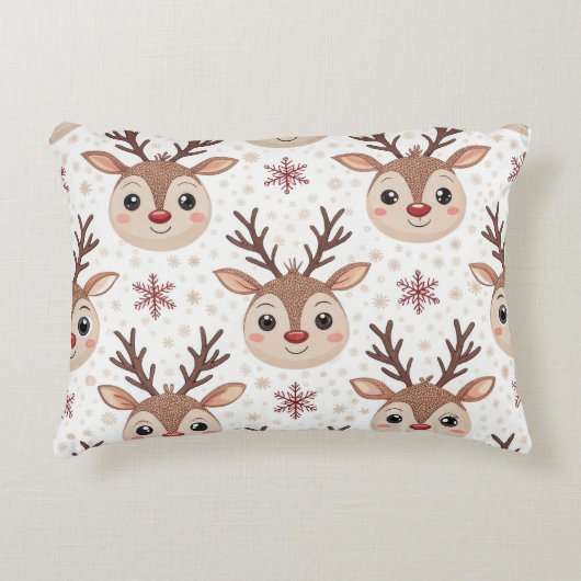Festive Christmas Lumbar Pillow – Cheerful Holiday アクセントクッション (正面)