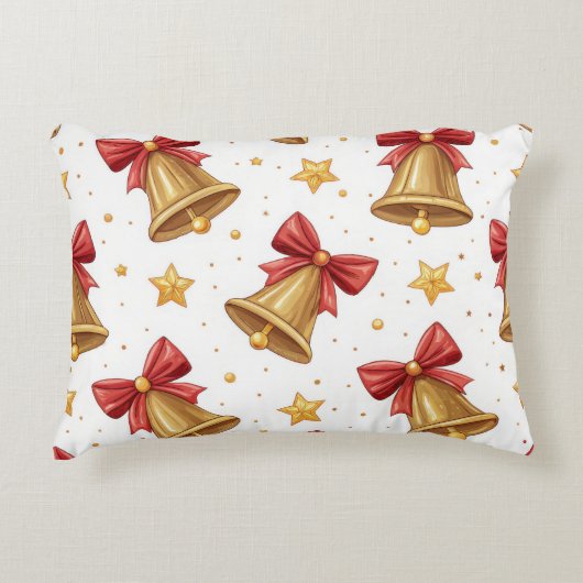 Festive Christmas Lumbar Pillow – Cheerful Holiday アクセントクッション (正面)