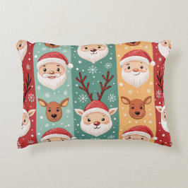 Festive Christmas Lumbar Pillow – Cheerful Holiday アクセントクッション