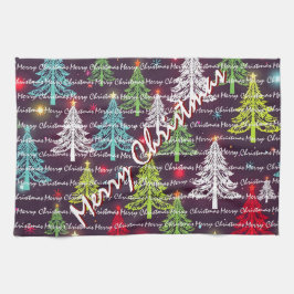 Festive Christmas Luxury Christmas Trees キッチンタオル