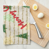 Festive Christmas Luxury Christmas Trees キッチンタオル (四つ折り)