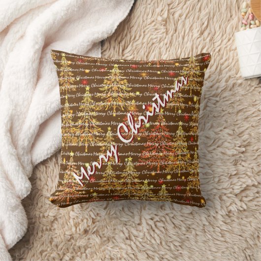 Festive Christmas Luxury Christmas Trees クッション (ブランケット)