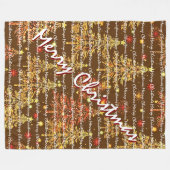 Festive Christmas Luxury Christmas Trees フリースブランケット (正面(横))