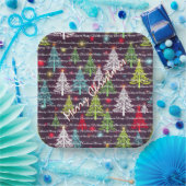 Festive Christmas Luxury Christmas Trees ペーパープレート (パーティー)