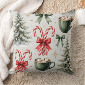 Festive Christmas Mug & Candy Cane Pillow クッション (ブランケット)