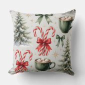 Festive Christmas Mug & Candy Cane Pillow クッション (正面)