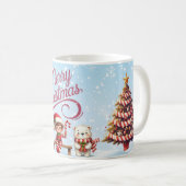 Festive Christmas Mug I Elf, Penguin & Polar Bear コーヒーマグカップ (正面右)