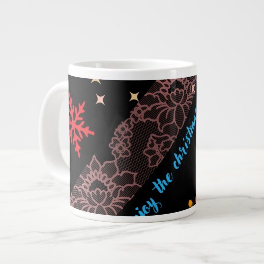 Festive Christmas Mug – Merry Holidays Coffee Cup ジャンボコーヒーマグカップ (正面左)