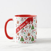 Festive Christmas Mug – Santa & Reindeer  マグカップ (左)