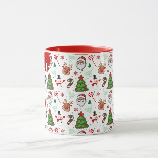 Festive Christmas Mug – Santa & Reindeer  マグカップ (中央)