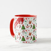 Festive Christmas Mug – Santa & Reindeer  マグカップ (正面左)