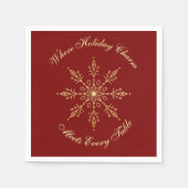 Festive Christmas Napkins | Holiday Party Table Dé スタンダードカクテルナプキン (正面)