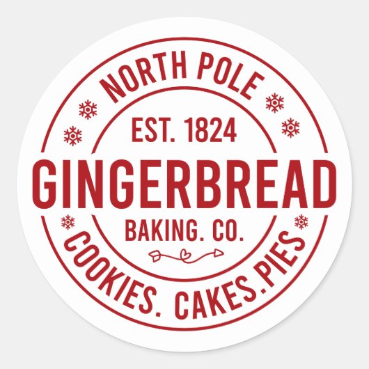 Festive Christmas North Pole gingerbread ラウンドシール (正面)