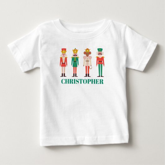 Festive Christmas Nutcracker  ベビーTシャツ (正面)