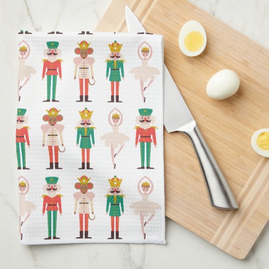 Festive Christmas Nutcracker Ballerina  キッチンタオル (四つ折り)
