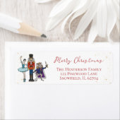 Festive Christmas Nutcracker Ballet Return Address ラベル (インサイチュ)