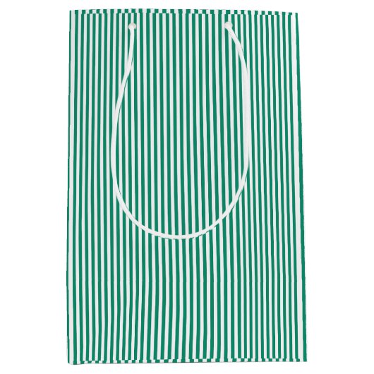 Festive Christmas Nutcracker Green Striped ミディアムペーパーバッグ (正面)