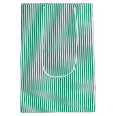 Festive Christmas Nutcracker Green Striped ミディアムペーパーバッグ (裏面)