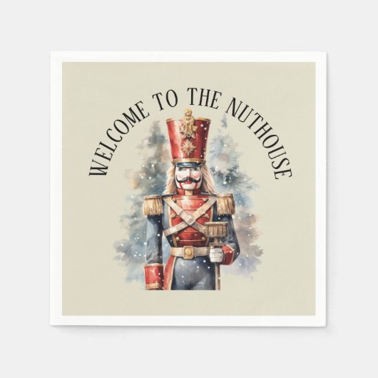 Festive Christmas nutcracker party スタンダードカクテルナプキン (正面)