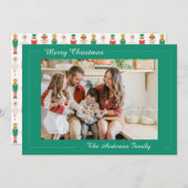 Festive Christmas Nutcracker Photo  シーズンカード (正面/裏面)